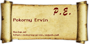 Pokorny Ervin névjegykártya